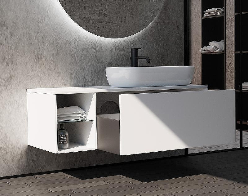 Тумба c раковиной SanVit Оскар 90 R koskar090R подвесная Белая, купить, цена, заказать, магазин, доставка, скидка, промокод, купить, цена, заказать, магазин, доставка, скидка, промокод