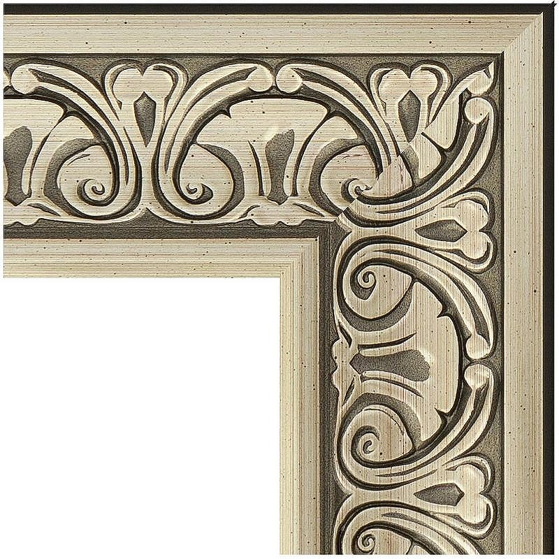 Зеркало Evoform Exclusive 120х60 BY 3502 с фацетом в багетной раме - Барокко серебро 106, купить, цена, заказать, магазин, доставка, скидка, промокод, купить, цена, заказать, магазин, доставка, скидка, промокод