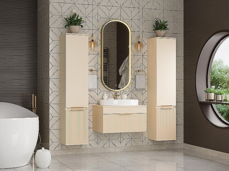 Шкаф пенал Brevita Enfida 35 R ENF-05035-030P Бежевый матовый, купить, цена, заказать, магазин, доставка, скидка, промокод, купить, цена, заказать, магазин, доставка, скидка, промокод