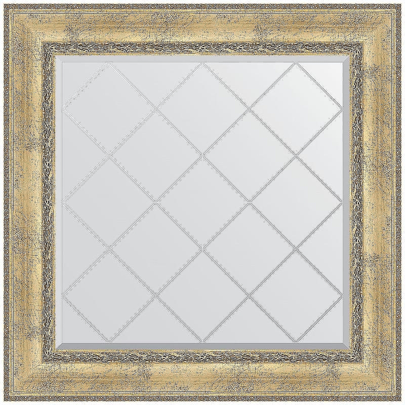 Зеркало Evoform Exclusive-G 92х92 BY 4342 с гравировкой в багетной раме - Состаренное серебро с орнаментом 120, купить, цена, заказать, магазин, доставка, скидка, промокод, купить, цена, заказать, магазин, доставка, скидка, промокод