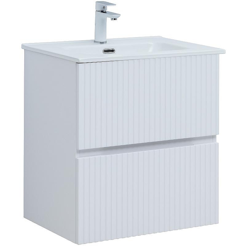 Тумба под раковину Aquanet Джейн 60 313284 подвесная Белая матовая, купить, цена, заказать, магазин, доставка, скидка, промокод, купить, цена, заказать, магазин, доставка, скидка, промокод