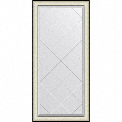 Зеркало Evoform Exclusive-G 157х74 BY 4571 с гравировкой в багетной раме - Белая кожа с хромом 78