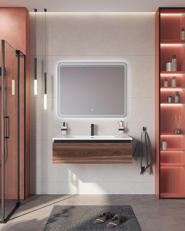 Тумба под раковину Cezares Slider 100 SLIDER-1000-1C-SO-NA-P подвесная Орех дымчатый, купить, цена, заказать, магазин, доставка, скидка, промокод, купить, цена, заказать, магазин, доставка, скидка, промокод