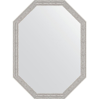 Зеркало Evoform Octagon 58x78 BY 7011 в багетной раме - Волна алюминий 46, купить, цена, заказать, магазин, доставка, скидка, промокод, купить, цена, заказать, магазин, доставка, скидка, промокод
