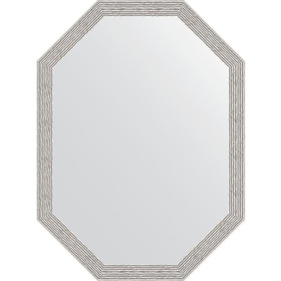 Зеркало Evoform Octagon 58x78 BY 7011 в багетной раме - Волна алюминий 46