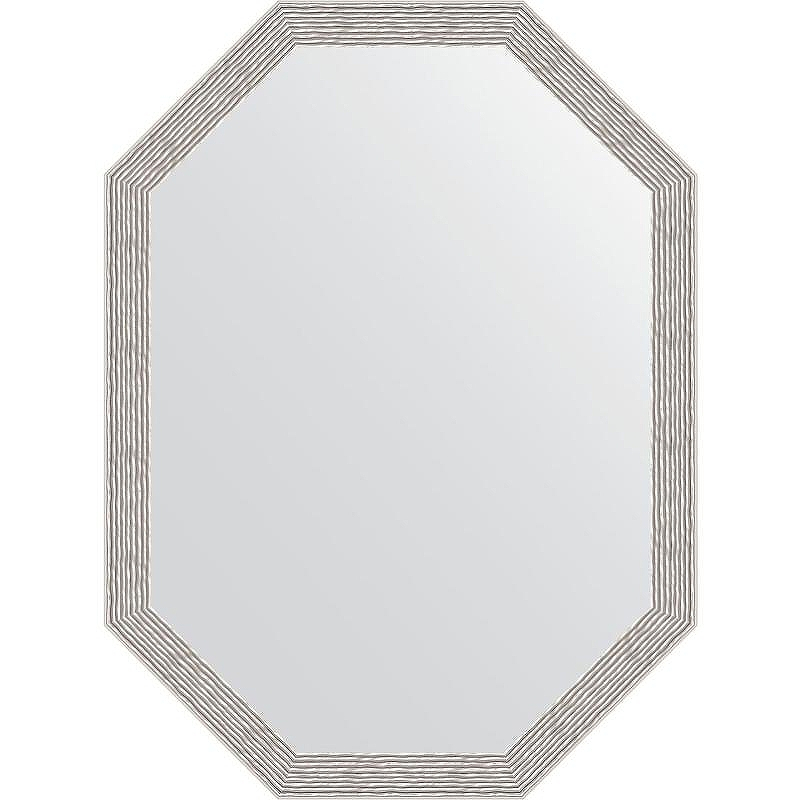 Зеркало Evoform Octagon 58x78 BY 7011 в багетной раме - Волна алюминий 46, купить, цена, заказать, магазин, доставка, скидка, промокод, купить, цена, заказать, магазин, доставка, скидка, промокод