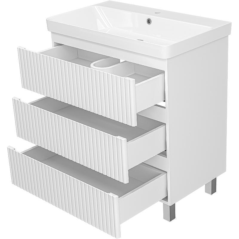 Тумба с раковиной Brevita Victory 80 УТ000024306 Белая матовая, купить, цена, заказать, магазин, доставка, скидка, промокод, купить, цена, заказать, магазин, доставка, скидка, промокод