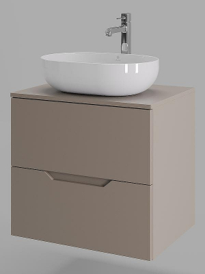 Тумба с раковиной Orange Line 60 Li-60TuLMDF+B05-480W подвесная Латте матовый