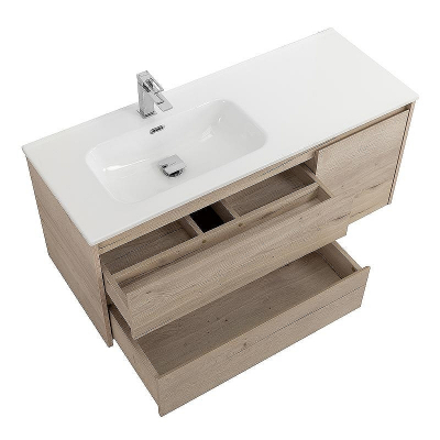 Тумба под раковину BelBagno Kraft 120 L KRAFT-1200-2C-1A-SO-RGB-L подвесная Rovere Galifax Bianco