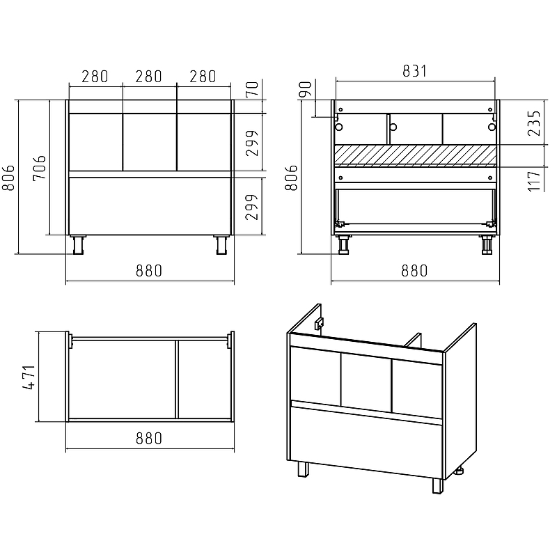 Тумба с раковиной Misty Алиса 90 УТ000011238 Белая, купить, цена, заказать, магазин, доставка, скидка, промокод, купить, цена, заказать, магазин, доставка, скидка, промокод