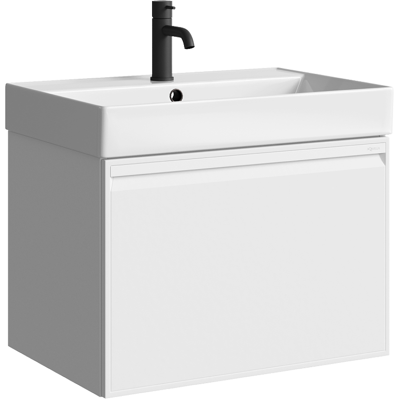 Тумба под раковину Aqwella Pure 65 PUR0165WM подвесная Белая матовая, купить, цена, заказать, магазин, доставка, скидка, промокод, купить, цена, заказать, магазин, доставка, скидка, промокод