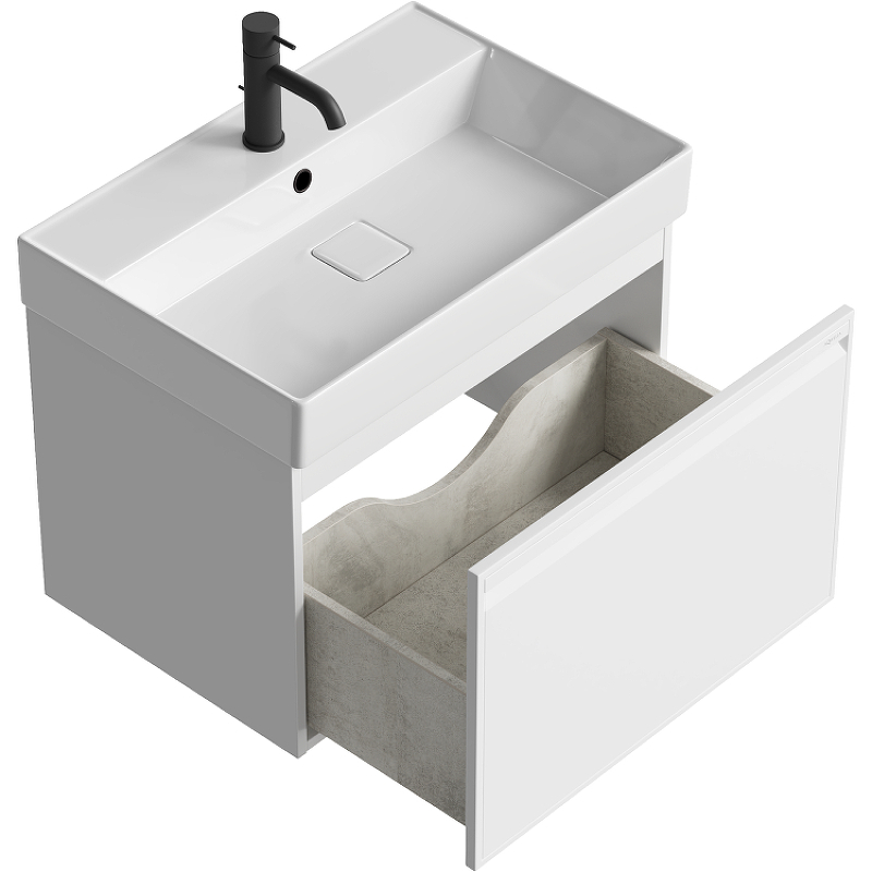 Тумба под раковину Aqwella Pure 65 PUR0165WM подвесная Белая матовая, купить, цена, заказать, магазин, доставка, скидка, промокод, купить, цена, заказать, магазин, доставка, скидка, промокод