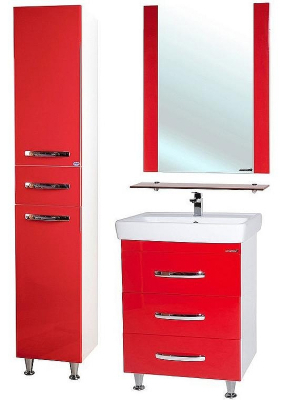 Зеркало Bellezza Рокко 50 4613706030033 с полкой Красное