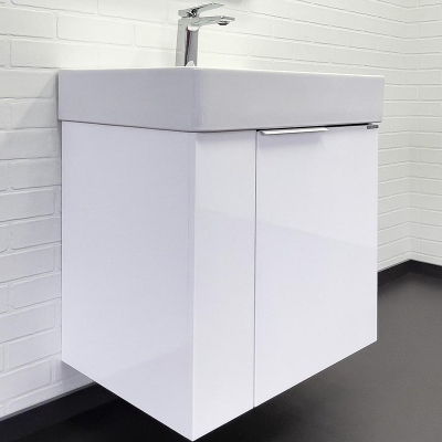 Тумба с раковиной Comforty Асти 60П 00-00019248 подвесная Белый глянец