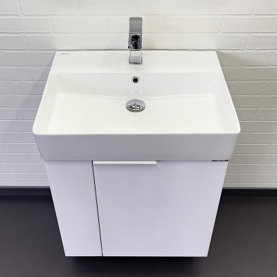 Тумба с раковиной Comforty Асти 60П 00-00019248 подвесная Белый глянец