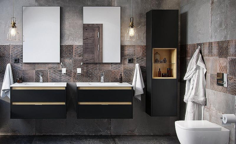 Тумба под раковину Excellent Tuto 60 MLEX.0103.600.BKBL подвесная Черный матовый Дуб, купить, цена, заказать, магазин, доставка, скидка, промокод, купить, цена, заказать, магазин, доставка, скидка, промокод