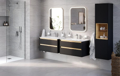 Тумба под раковину Excellent Tuto 60 MLEX.0103.600.BKBL подвесная Черный матовый Дуб