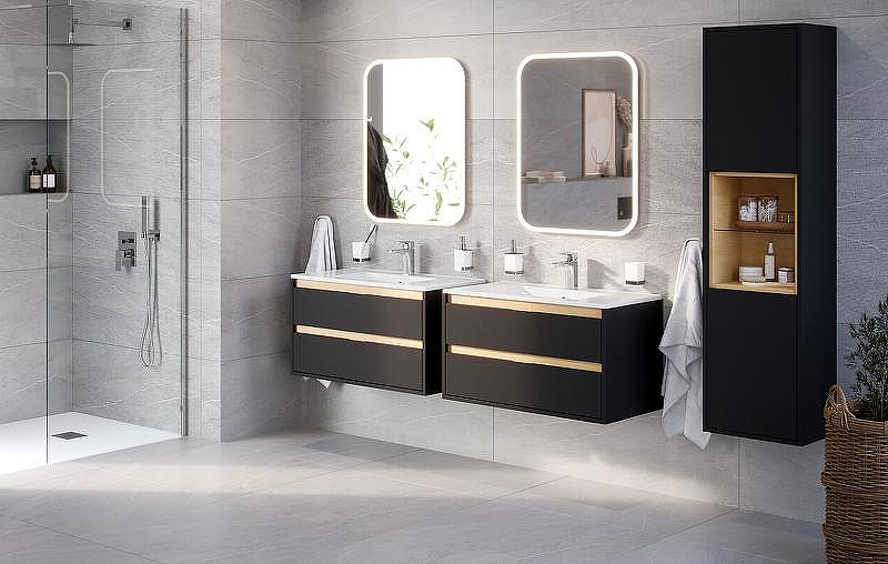 Тумба под раковину Excellent Tuto 60 MLEX.0103.600.BKBL подвесная Черный матовый Дуб, купить, цена, заказать, магазин, доставка, скидка, промокод, купить, цена, заказать, магазин, доставка, скидка, промокод