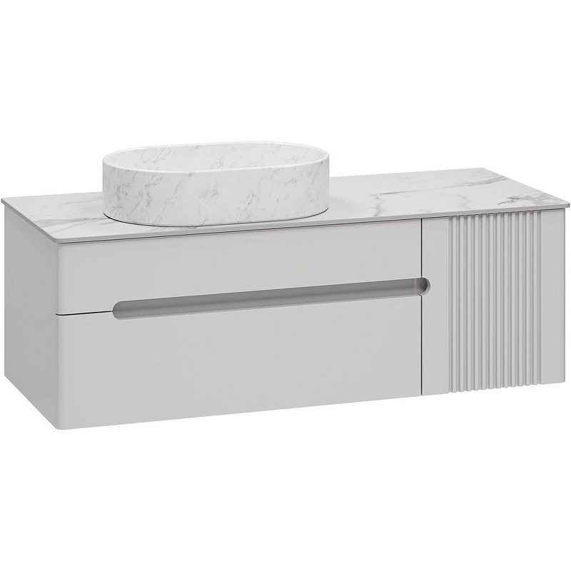 Тумба с раковиной Brevita Pallisandro 120 УТ000025404 подвесная Серая матовая, купить, цена, заказать, магазин, доставка, скидка, промокод, купить, цена, заказать, магазин, доставка, скидка, промокод