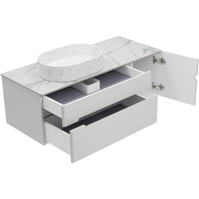 Тумба с раковиной Brevita Pallisandro 120 УТ000025404 подвесная Серая матовая