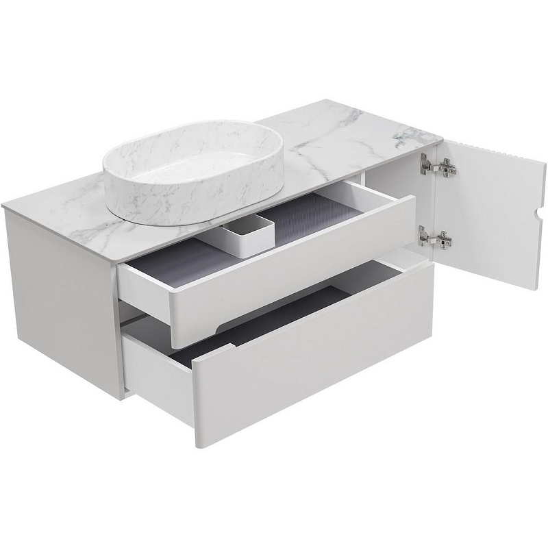 Тумба с раковиной Brevita Pallisandro 120 УТ000025404 подвесная Серая матовая, купить, цена, заказать, магазин, доставка, скидка, промокод, купить, цена, заказать, магазин, доставка, скидка, промокод