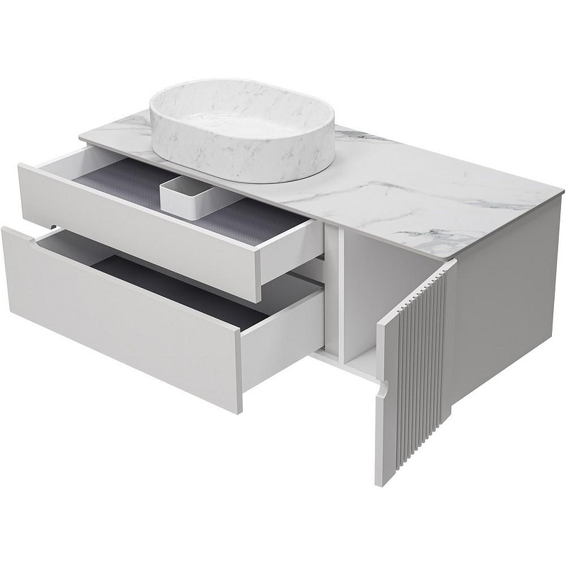 Тумба с раковиной Brevita Pallisandro 120 УТ000025404 подвесная Серая матовая, купить, цена, заказать, магазин, доставка, скидка, промокод, купить, цена, заказать, магазин, доставка, скидка, промокод