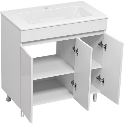 Тумба с раковиной Misty Енисей 80 УТ000023577 Белая