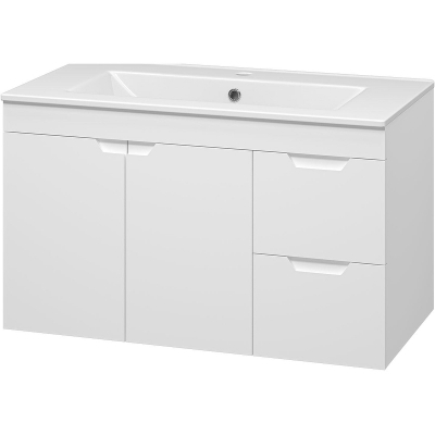 Тумба с раковиной Misty Оптима 90 УТ000023417 подвесная Белая матовая