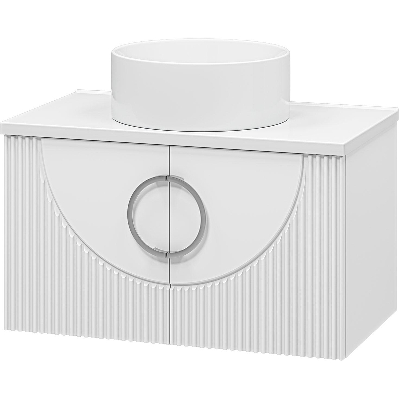 Тумба с раковиной Misty Ярина 80 УТ000025629 подвесная Белая матовая, купить, цена, заказать, магазин, доставка, скидка, промокод, купить, цена, заказать, магазин, доставка, скидка, промокод