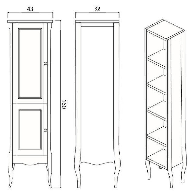 Шкаф пенал Creto Viva 43 L 13-TPB Blue, купить, цена, заказать, магазин, доставка, скидка, промокод, купить, цена, заказать, магазин, доставка, скидка, промокод