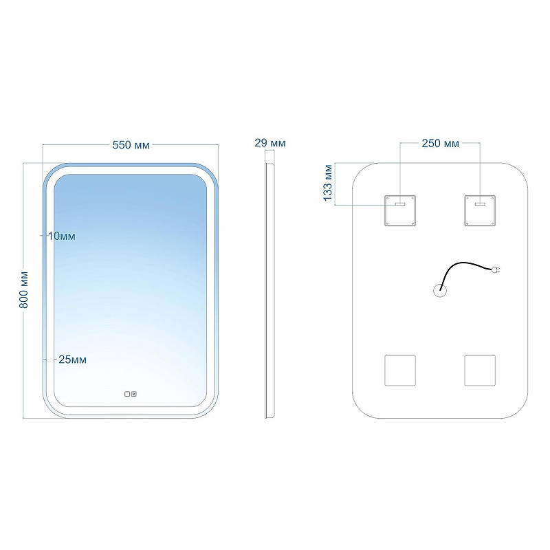 Зеркало Mixline Мальта-2 55 542562 с подсветкой с сенсорным выключателем, купить, цена, заказать, магазин, доставка, скидка, промокод, купить, цена, заказать, магазин, доставка, скидка, промокод