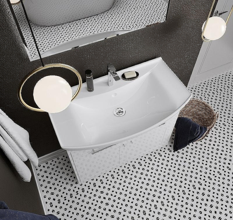 Тумба под раковину 1MarKa Lina Classic New 85Н У94494 Белый глянец, купить, цена, заказать, магазин, доставка, скидка, промокод, купить, цена, заказать, магазин, доставка, скидка, промокод