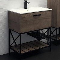 Тумба с раковиной Comforty Бредфорд 75 00-00008074 Дуб темный, купить, цена, заказать, магазин, доставка, скидка, промокод, купить, цена, заказать, магазин, доставка, скидка, промокод