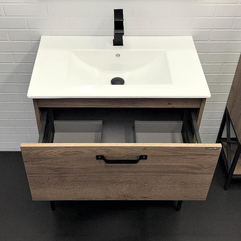 Тумба с раковиной Comforty Бредфорд 75 00-00008074 Дуб темный, купить, цена, заказать, магазин, доставка, скидка, промокод, купить, цена, заказать, магазин, доставка, скидка, промокод