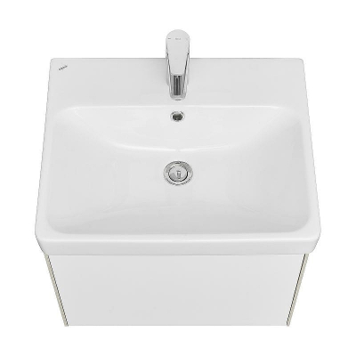 Тумба под раковину Aquaton Асти 55 1A263101AXD70 подвесная Белая глянцевая Ясень шимо