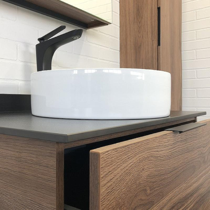 Тумба с раковиной Comforty Порто 75 00-00008926 подвесная Дуб темно-коричневый, купить, цена, заказать, магазин, доставка, скидка, промокод, купить, цена, заказать, магазин, доставка, скидка, промокод