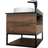 Тумба с раковиной Comforty Порто 75 00-00008926 подвесная Дуб темно-коричневый, купить, цена, заказать, магазин, доставка, скидка, промокод, купить, цена, заказать, магазин, доставка, скидка, промокод