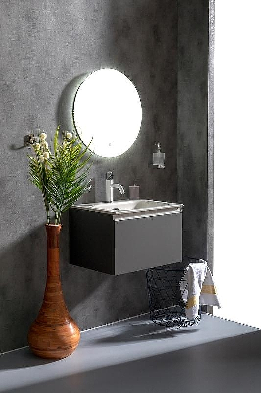 Тумба под раковину Boheme Armadi Art Vallessi 60 837-060-A matt подвесная Антрацит матовый, купить, цена, заказать, магазин, доставка, скидка, промокод, купить, цена, заказать, магазин, доставка, скидка, промокод
