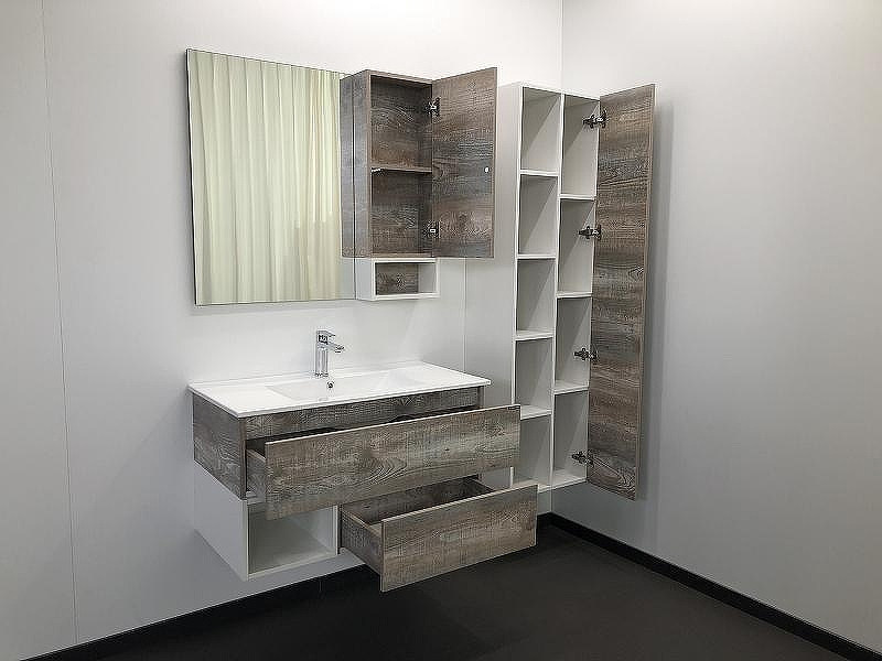 Зеркало со шкафом Comforty Турин 90 00004136265 Дуб бежевый, купить, цена, заказать, магазин, доставка, скидка, промокод, купить, цена, заказать, магазин, доставка, скидка, промокод