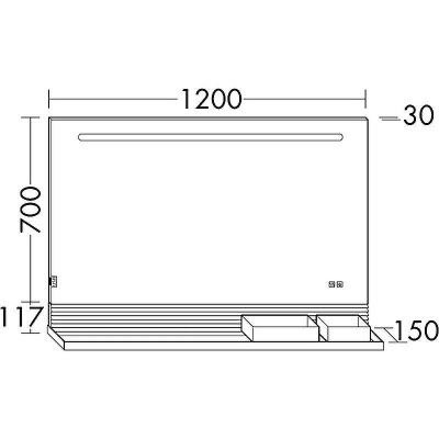 Зеркало Burgbad Fiumo 120 SFXP120FOT2 с подсветкой с подогревом с сенсорным выключателем