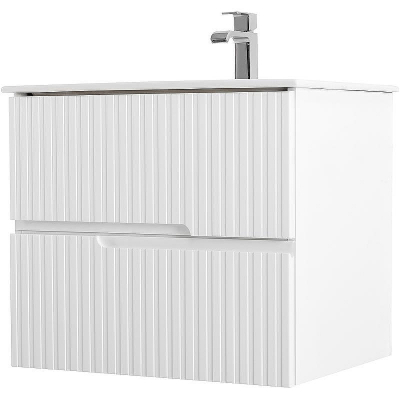 Тумба под раковину Cezares Duet 60 DUET-600-2C-SO-BL подвесная Bianco Lucido