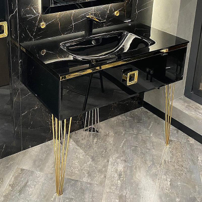 Тумба под раковину Boheme Armadi Art Lucido 100 770-100-B подвесная Черный глянец