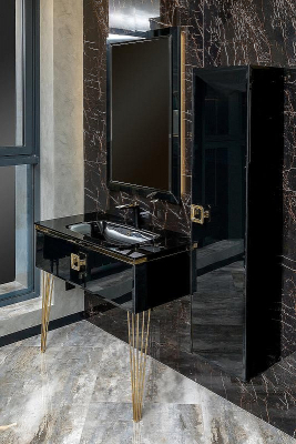 Тумба под раковину Boheme Armadi Art Lucido 100 770-100-B подвесная Черный глянец