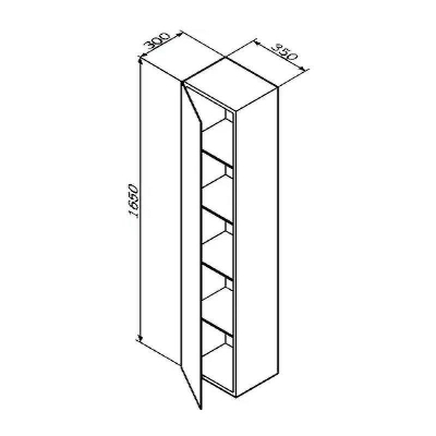 Шкаф пенал AM.PM Spirit V2.0 35 M70ACHML0356GM подвесной Графит матовый