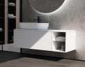 Тумба с раковиной SanVit Оскар 120 L koskar120L подвесная Белая, купить, цена, заказать, магазин, доставка, скидка, промокод, купить, цена, заказать, магазин, доставка, скидка, промокод
