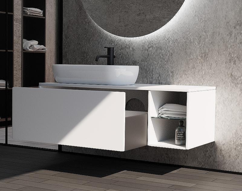 Тумба с раковиной SanVit Оскар 120 L koskar120L подвесная Белая, купить, цена, заказать, магазин, доставка, скидка, промокод, купить, цена, заказать, магазин, доставка, скидка, промокод