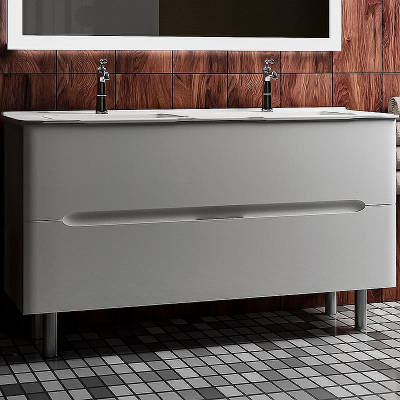 Тумба с раковиной SanVit Форма 120 kforman1202w Белая глянцевая