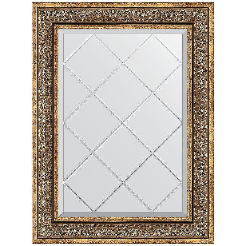 Зеркало Evoform Exclusive-G 91х69 BY 4120 с гравировкой в багетной раме - Вензель бронзовый 101, купить, цена, заказать, магазин, доставка, скидка, промокод, купить, цена, заказать, магазин, доставка, скидка, промокод