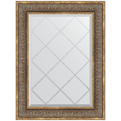 Зеркало Evoform Exclusive-G 91х69 BY 4120 с гравировкой в багетной раме - Вензель бронзовый 101