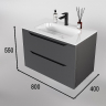 Тумба под раковину Style Line Марелла 80 Люкс Plus СС-00002412 подвесная Серый матовый антискрейтч, купить, цена, заказать, магазин, доставка, скидка, промокод, купить, цена, заказать, магазин, доставка, скидка, промокод